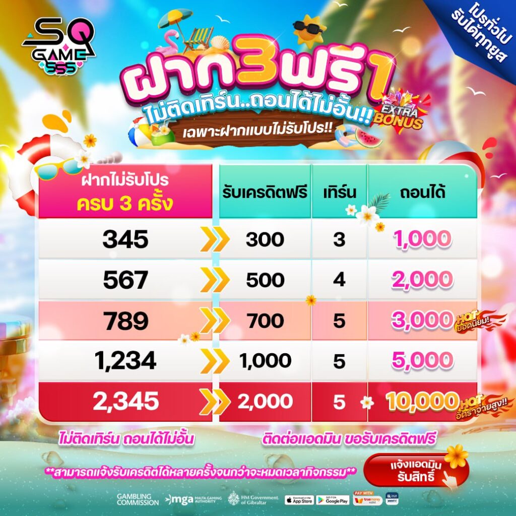 ฝากตอนนี้รับเลยฝาก3ฟรี1